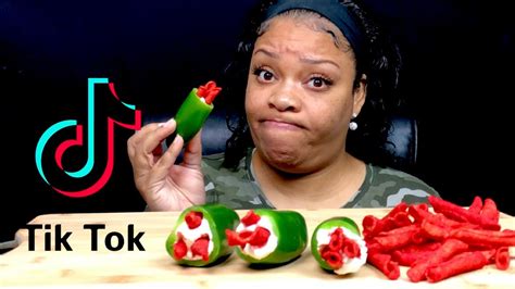 Trying Tiktok JalapeÑo With Cream Cheese And Takis Youtube