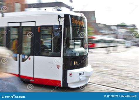 Bremen Tram AEG Adtranz GT8N Public Transport Obernstrasse Station In