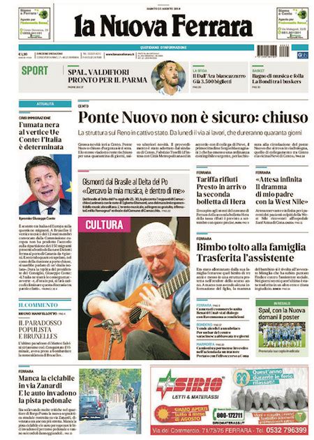 Le Prime Pagine Di Sabato 25 Agosto 2018 Il Post