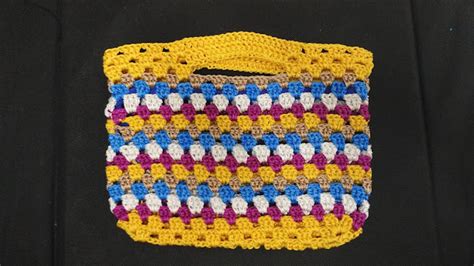 Crochet Kalaakari Granny Stripes Clutch Bag Free Pattern