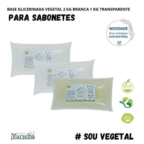 Kit Base Glicerinada V G 100 Vegetal Vegana 2 Kg Branca 1