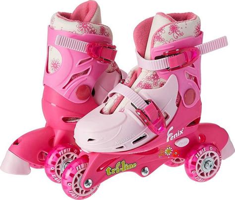 Patins Tri Line Rosa Ajustável Tamanho 26 a 29 TL 01R Fenix Patins 4