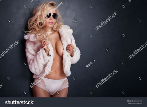 Sexy Blonde Woman Posing Wearing Lingerie Stock Photo Shutterstock