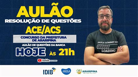 Aul O De Resolu O De Quest Es Da Banca Idib Para O Concurso De Ace Acs