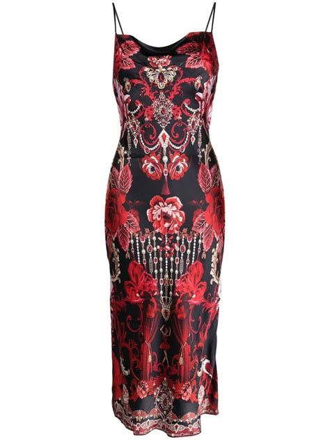 Camilla Floral Print Slim Cut Dress Farfetch