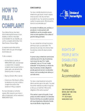 Fillable Online Dhr Ny How To Some Examples File A Complaint Dhr Ny