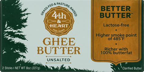 4th And Heart Grass Fed Unsalted Ghee Sticks Clarified Butter Keto Pasture Raised