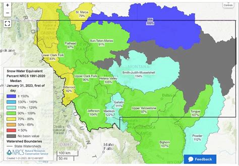 Western Montana Winter Precipitation Report Through January