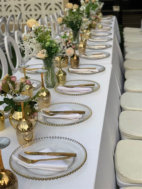 table setup   gold theme birthday st birthday decorations
