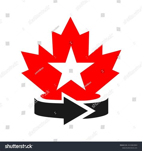 Maple Star Logo Design Canadian Red Stock Vector (Royalty Free) 2123063993