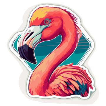 An Image Of A Red Flamingo Sticker Clipart Vector Sticker Design With