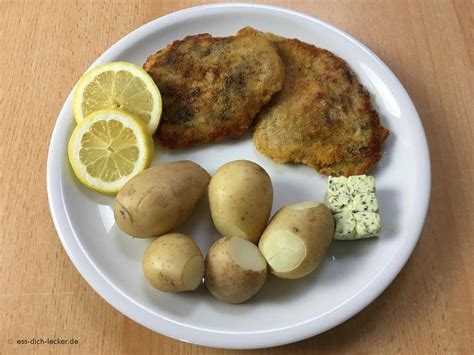 Panierte Schnitzel Mit Pellkartoffeln Ess Dich Lecker