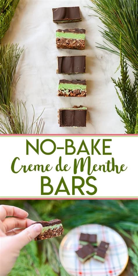 No Bake Mint Chocolate Creme De Menthe Bars Recipe Mint Chocolate