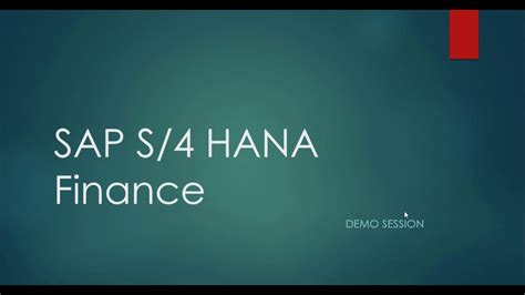 Sap S Hana Simple Finance Demo Session Youtube