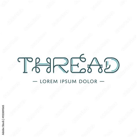 vector thread logo vintage letter curl sign stock vector adobe stock