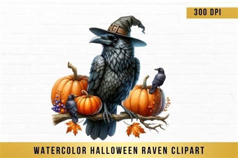 Ravens Watercolor Clipart Sublimation Graphics Png