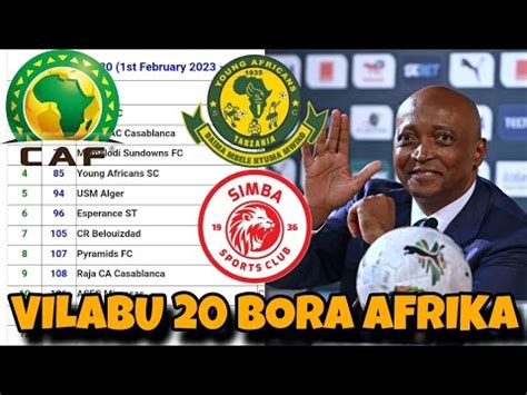 CAF Watoa Orodha Ya Vilabu 20 Bora Afrika 2024 SIMBA Yakamata Nafasi