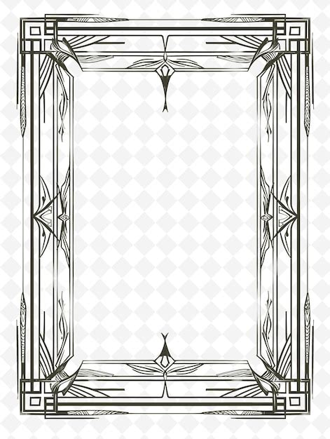 Premium Psd Png Art Deco Frame Art With Geometric Patterns And Gold