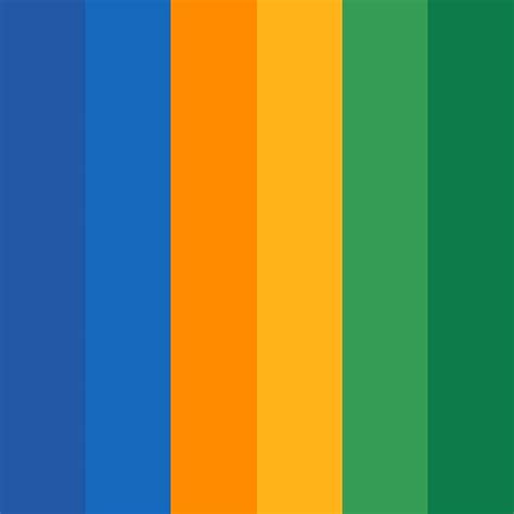 Blue, Orange & Green Color Palette