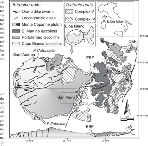 Geological Sketch Map And Cross Section Of Central And Western Elba