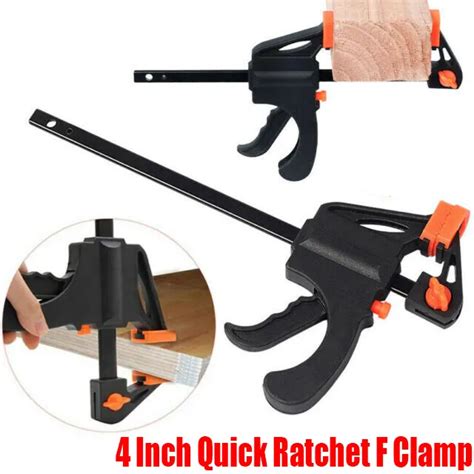 Inch Quick Ratchet F Clamp Heavy Duty Wood Working Work Bar Clamp