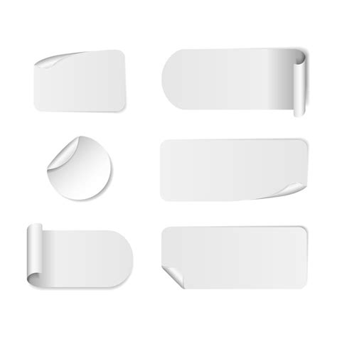 Premium Vector Set Of Blank White Paper Stickers