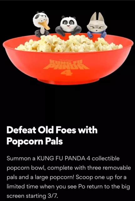 Kung Fu Panda Popcorn Bucket Bowl Dreamworks New Sealed Removable