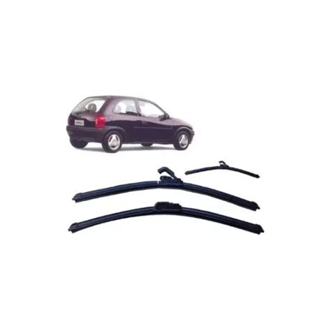 Kit 3 Palhetas Limpador Parabrisa Diant Tras Corsa Hatch