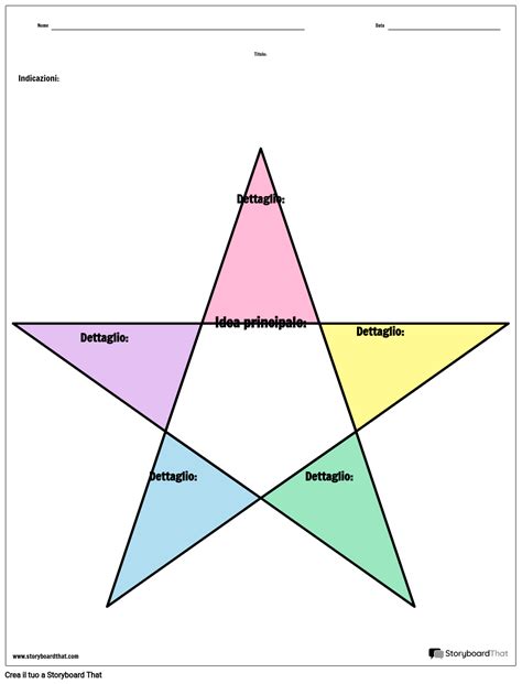 Idea Principale e Dettagli Star Color Storyboard