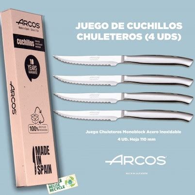 Juego De Cuchillos Chuleteros Arcos Piezas