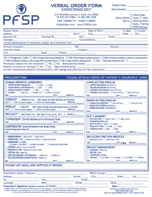 Fillable Online Verbal Order Form Fax Email Print Pdffiller