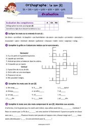 Ecrire Les Sons Difficiles Cm Exercice Valuation R Vision Le On