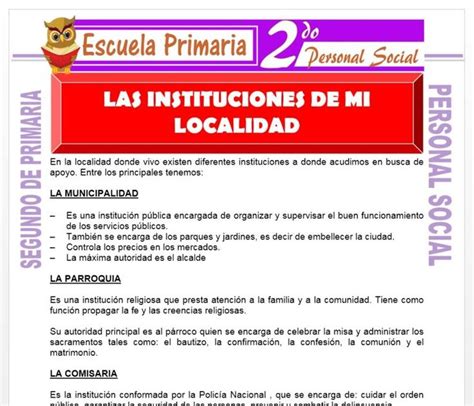 Personal Social Para Segundo De Primaria Escuela Primaria Escuela