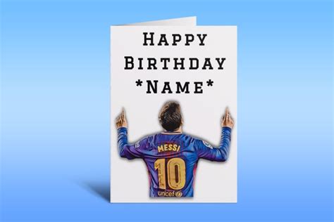 Messi Personalised Birthday Card Lionel Messi Birthday Card Etsy