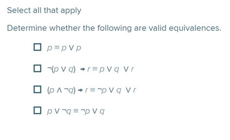 Solved Select All That Apply Determine Whether The Following