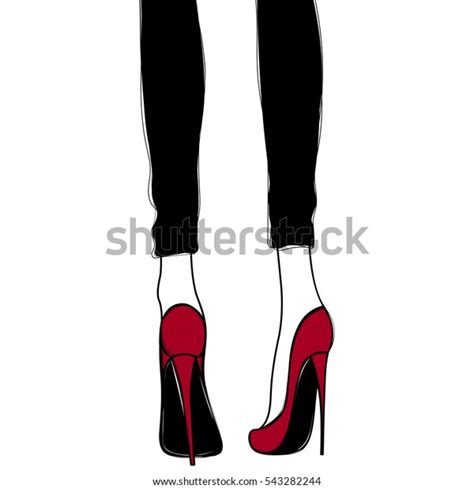 Vector Girl High Heels Fashion Illustration Stock Vector Royalty Free