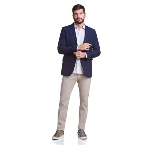 Topo 98 imagem blazer azul e calça bege br thptnganamst edu vn