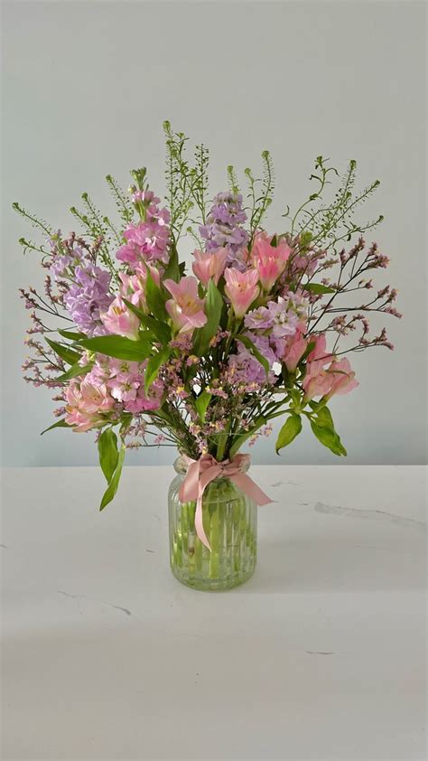 Spring Flowers In Boquette Flowers Flower Vase Arrangements