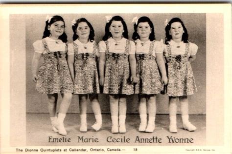 Dionne Quintuplets Postcard Unposted Vtg ~6 Years Old Callander Ontario