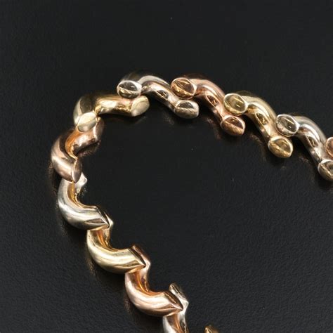 Italian 14k Tri Color San Marco Chain Necklace Ebth