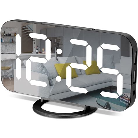 Buy Digital Alarm Clocks7 Led Mirror Electronic Clockwith 2 Usb