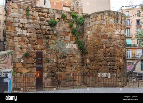 Barcelona Catalonia Spain Gothic Quarter Barri Gòtic Preserved Remains