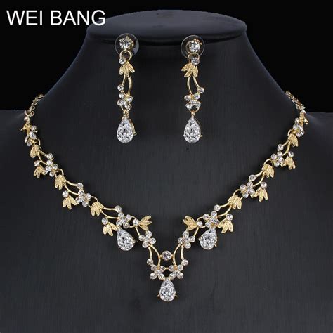 Weibang Dubai Gouden Kleur Bruiloft Sieraden Set V Grandado