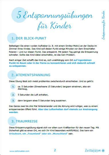 7 5 ENTSPANNUNGSÜBUNGEN für Kinder Entspannungsspiele inkl PDF