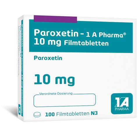 Paroxetin 1A Pharma 10Mg 100 St Mit Dem E Rezept Kaufen Shop Apotheke