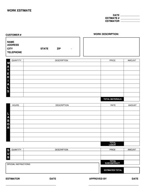 Pdf Printable Estimate Forms Complete With Ease Airslate Signnow