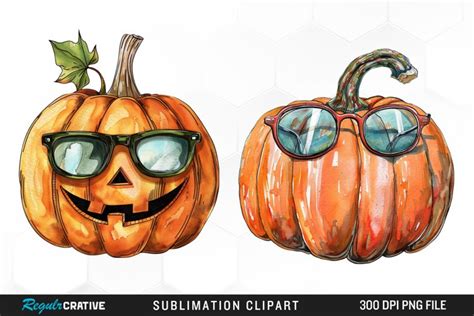 Pumpkin With Sunglasses Artwork Clipart