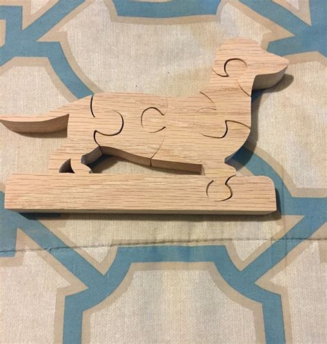 Handmade Scrollsawn Dachshund Wood Scroll Saw Puzzle By