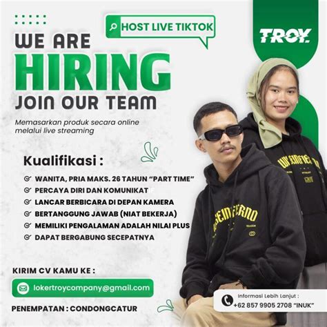 Lowongan Kerja Host Live Tiktok Di Troy Company LokerJogja ID