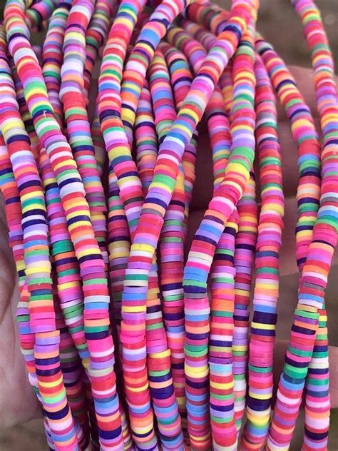 6mm 4mm Vinyl Heishi Disc Beads Polymer Clay Disc Beads Etsy